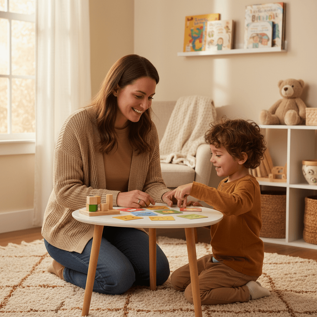 One-on-one ABA therapy session