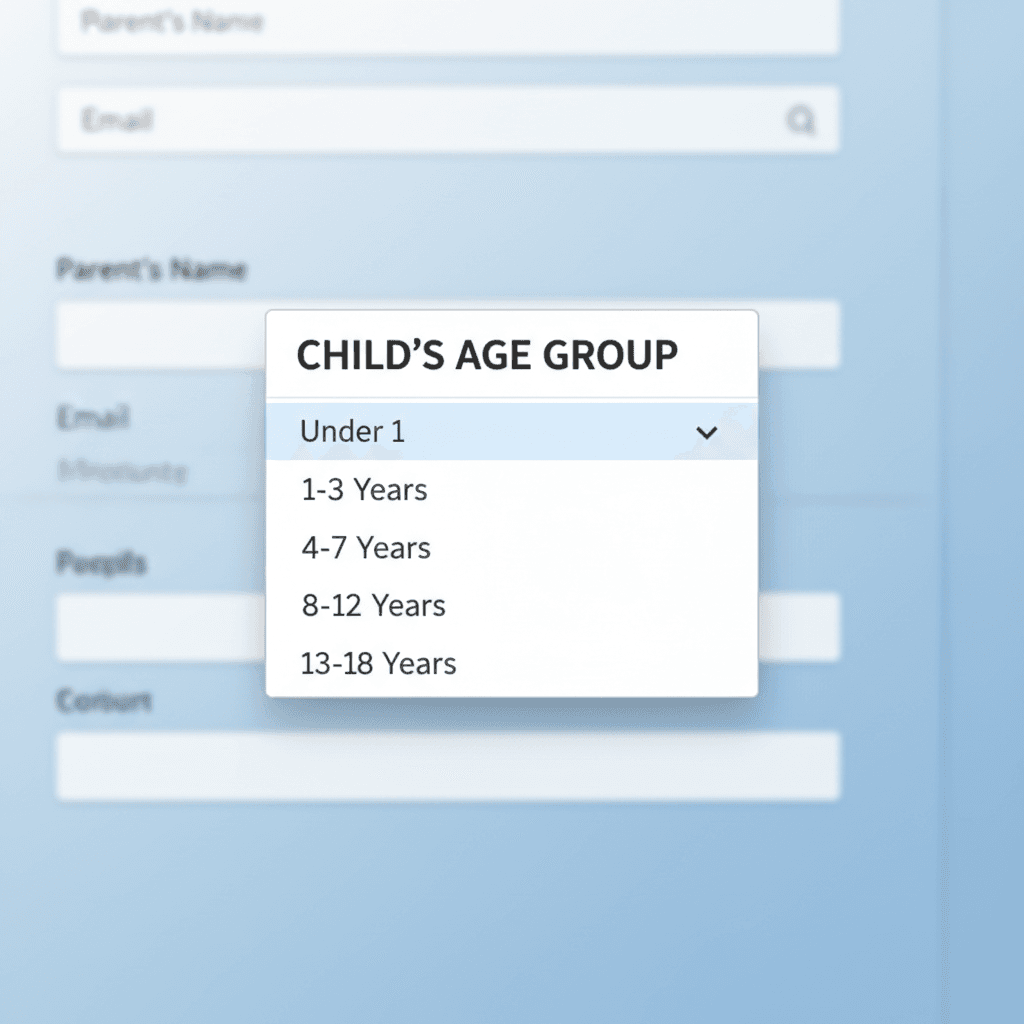 Age selection in contact form